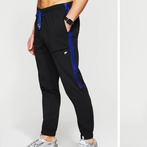NWT Fabletics The One Jogger stripe black/blue Size Med